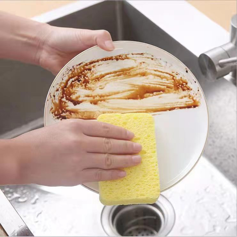 целулозна гъба квадратна компресирана гъба за миене на чинии за кухня компресирана естествена целулоза кухненски гъби
